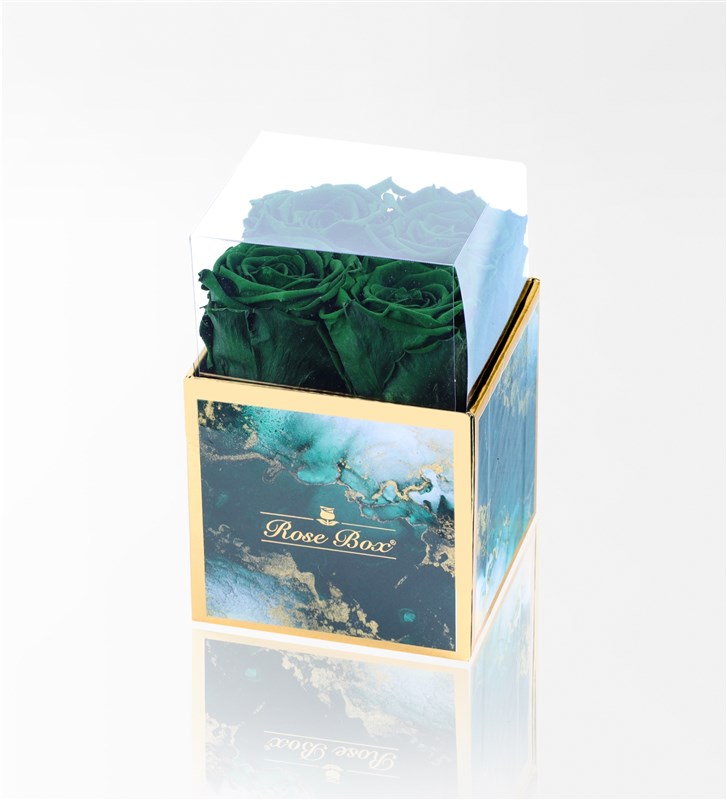 Emerald - Set of 4 Green Everlasting Roses