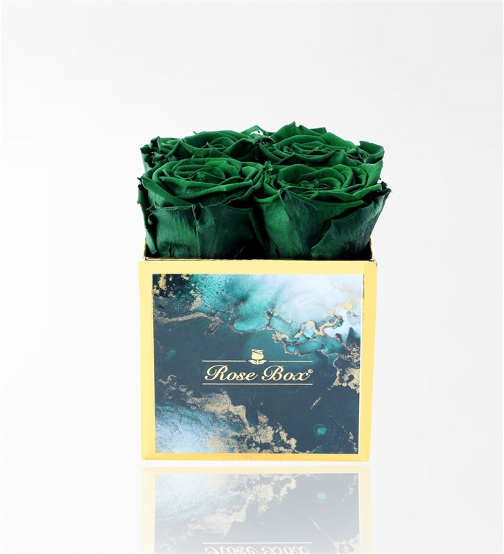 Emerald - Set of 4 Green Everlasting Roses