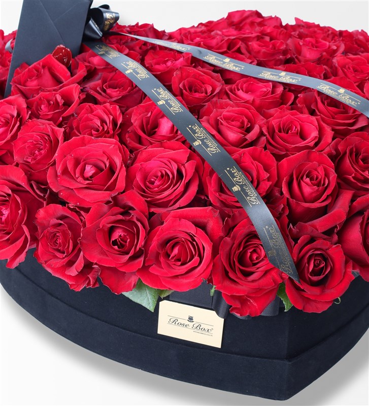 100 Red Roses in a Giant Heart Box