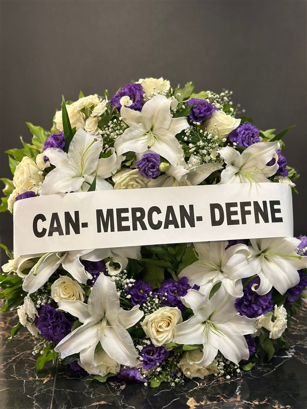 Cenaze için Bembeyaz Simit Çelenk