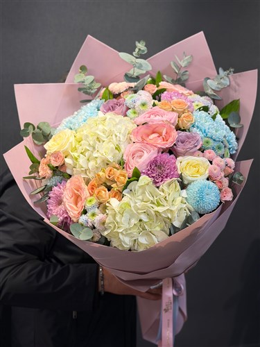 Pastel Aura | Renkli Pastel Tonlarda Lüks Çiçek Buketi