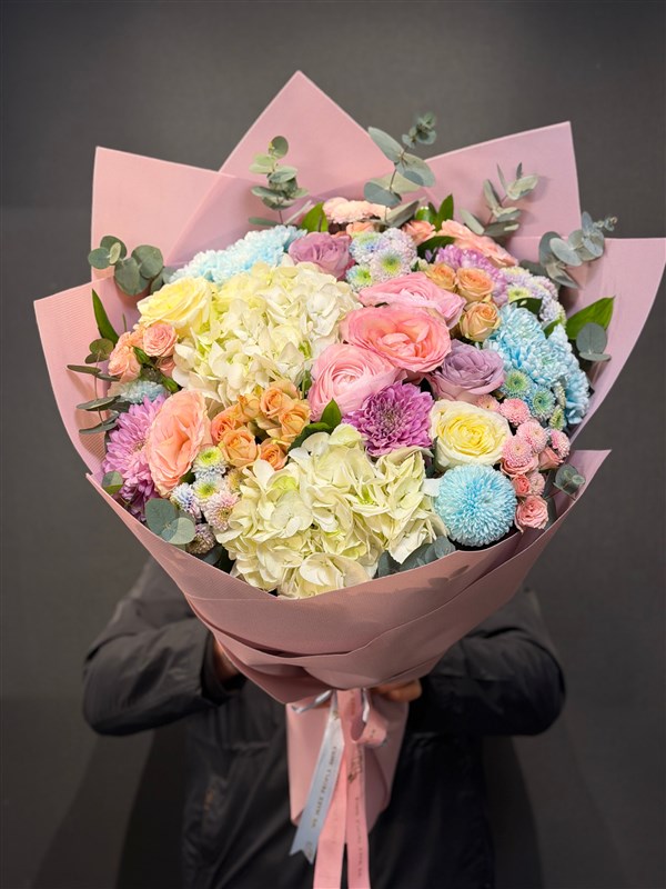 Pastel Aura | Renkli Pastel Tonlarda Lüks Çiçek Buketi