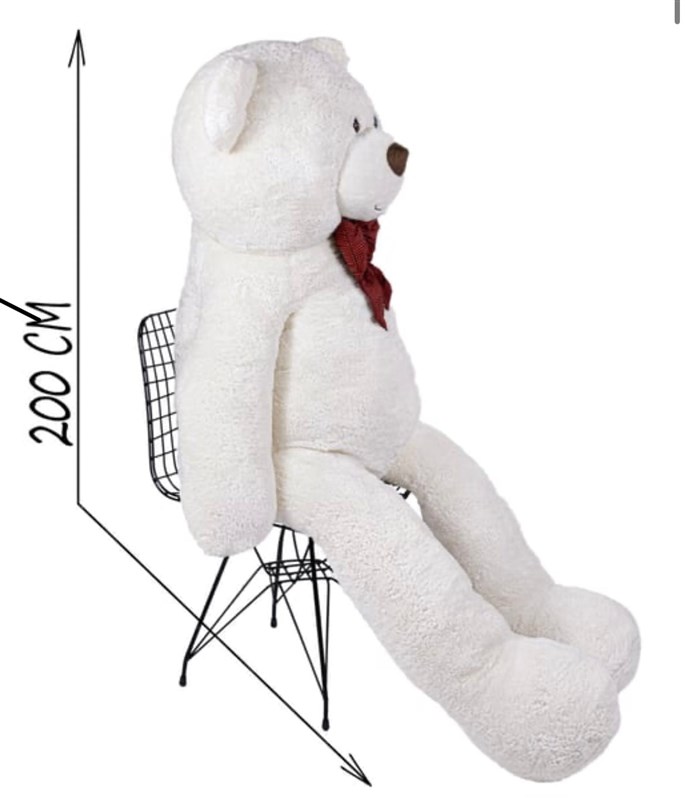 2 Metre Dev Beyaz Peluş Ayıcık (200 cm )