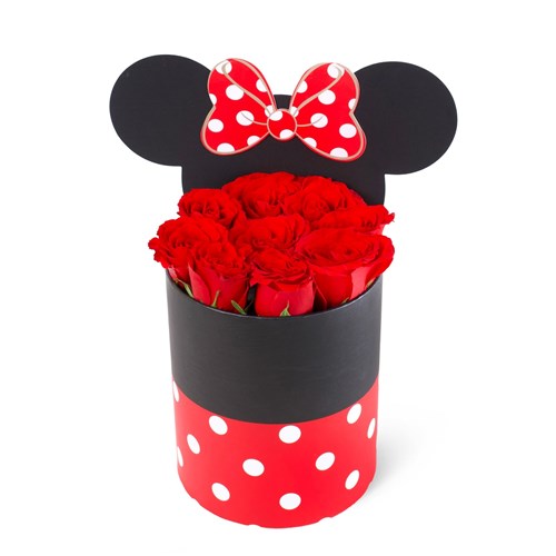 Kırmızı Minnie Kutuda Kırmızı Gül