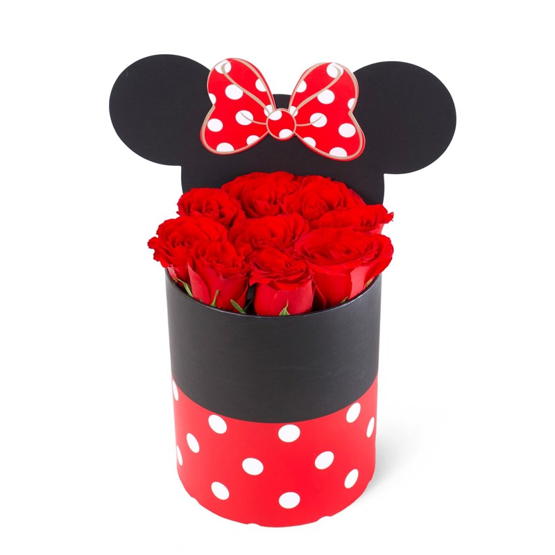 Kırmızı Minnie Kutuda Kırmızı Gül