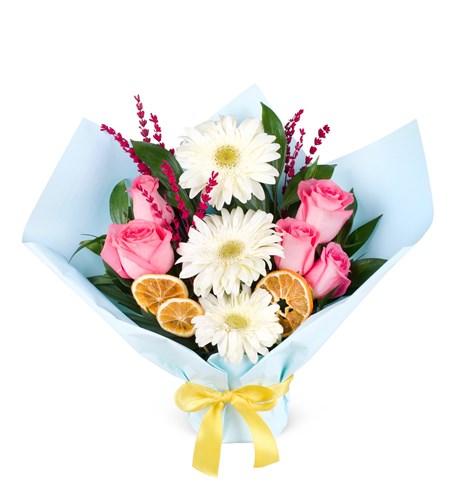 Gerbera Aranjmanı Köstence Beyaz