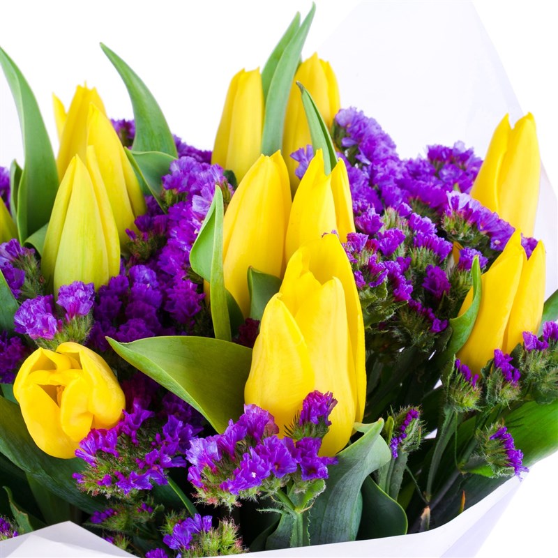 Sarı Lale Buketi Strong Gold Purple