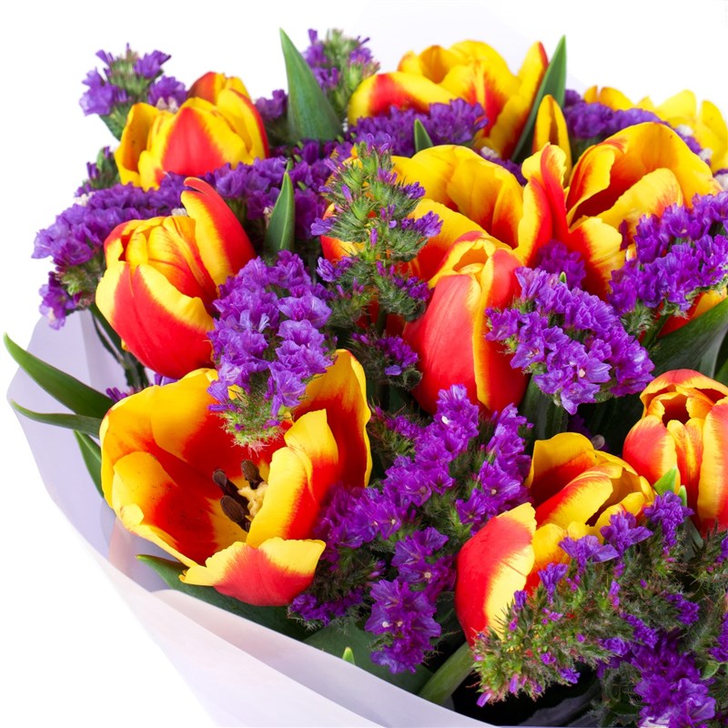 15 li Turuncu Sarı Lale Buketi