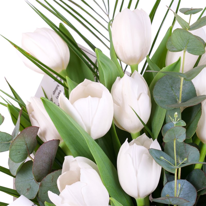 15 li Beyaz Lale Buketi