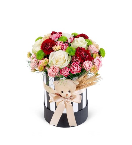 Colorful Flower Box Arrangement