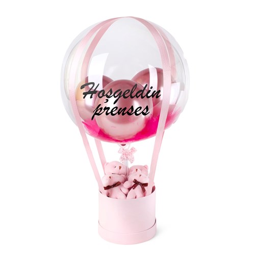 Pembe Ayıcıklı Pembe Balon Kutusu