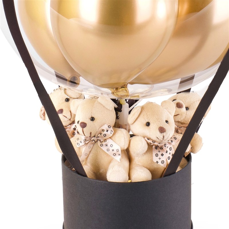 Ayıcıklı Siyah Balon Kutusu