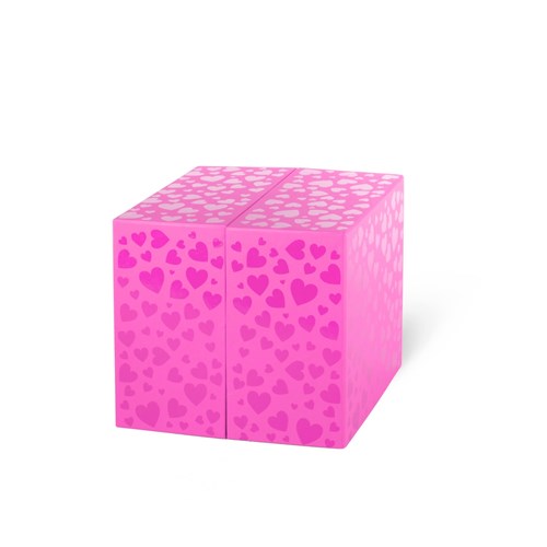 Katlanır Çekmeceli Pembe Kalp Kutuda Ferrerolu Pembe Gül