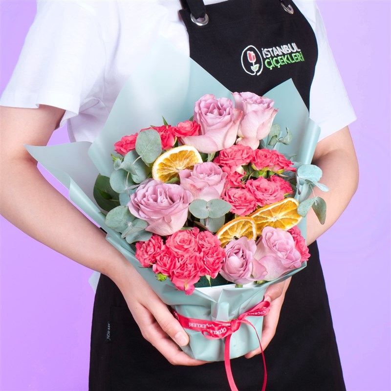 Lila Gül Aranjmanı Köstence Lila