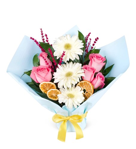 Gerbera Aranjmanı Köstence Beyaz