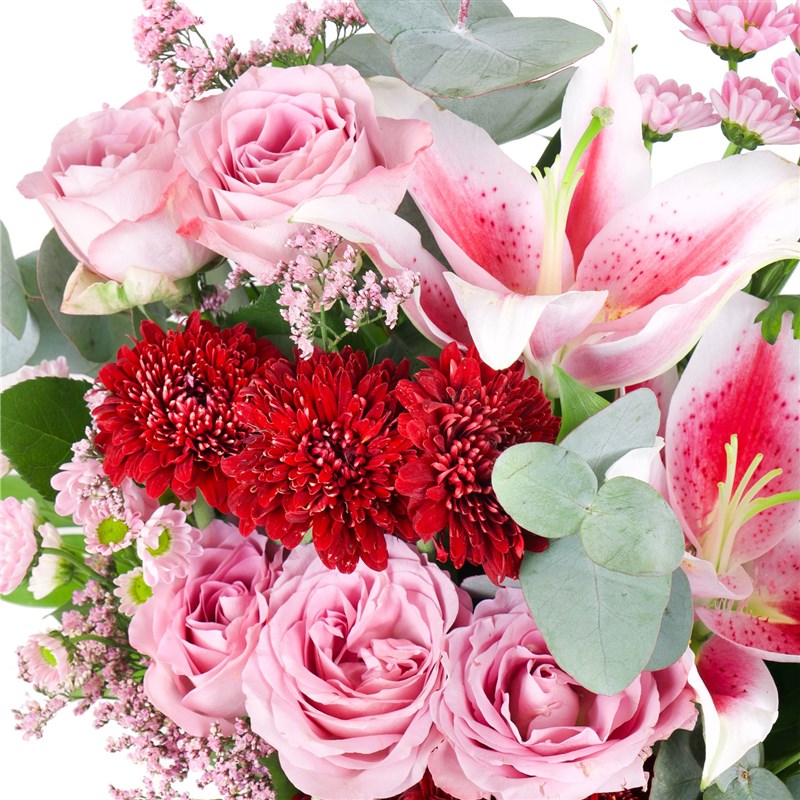 Pembe Lilyum ve Gerbera Aranjmanı Pretty Lilac