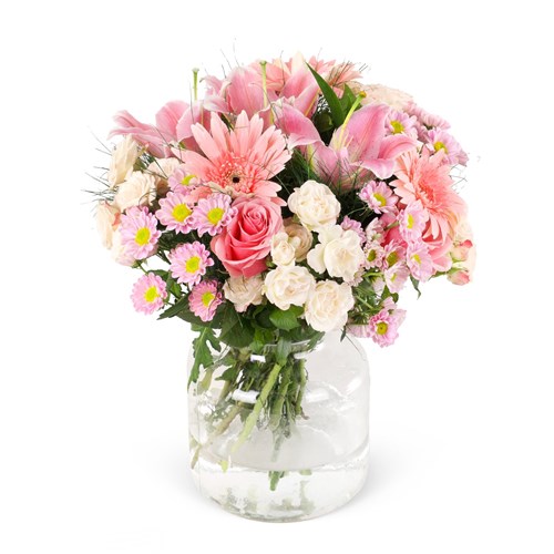 Cam Vazoda Pembe Lilyum Aranjmanı Kyoto Lily Pink