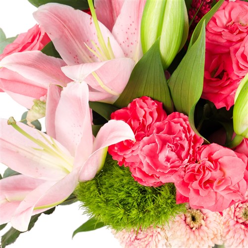 Pembe Lilyum ve Gerbera Aranjmanı Pretty Pink Bieber
