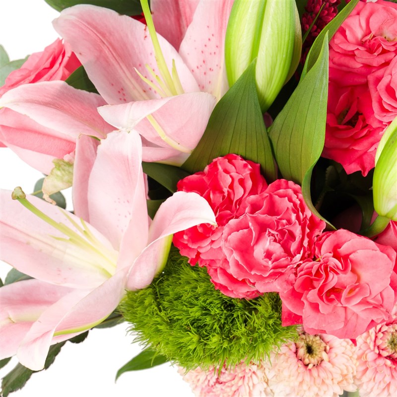 Pembe Lilyum ve Gerbera Aranjmanı Pretty Pink Bieber