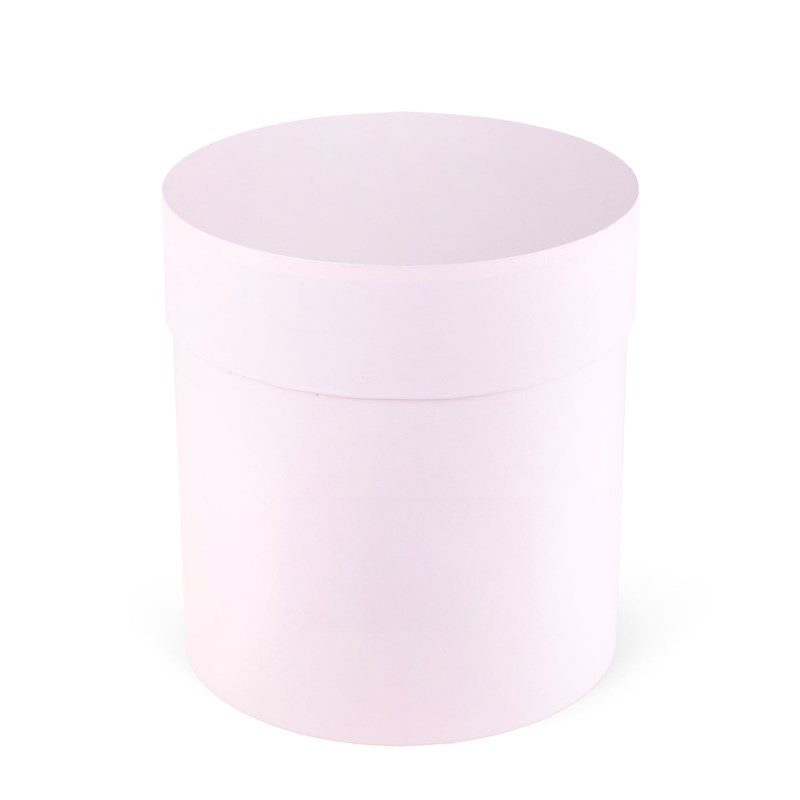 Yuvarlak Büyük Pembe Kutuda Beyaz Ve Pembe Güller