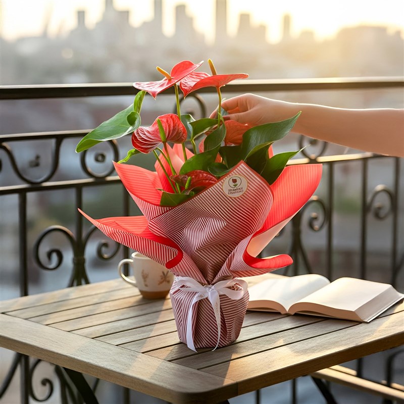 Kırmızı Antoryum Aranjmanı