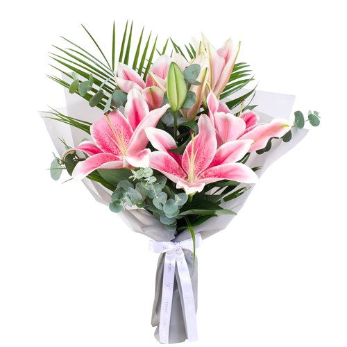 Pembe Lilyum Buketi Pretty