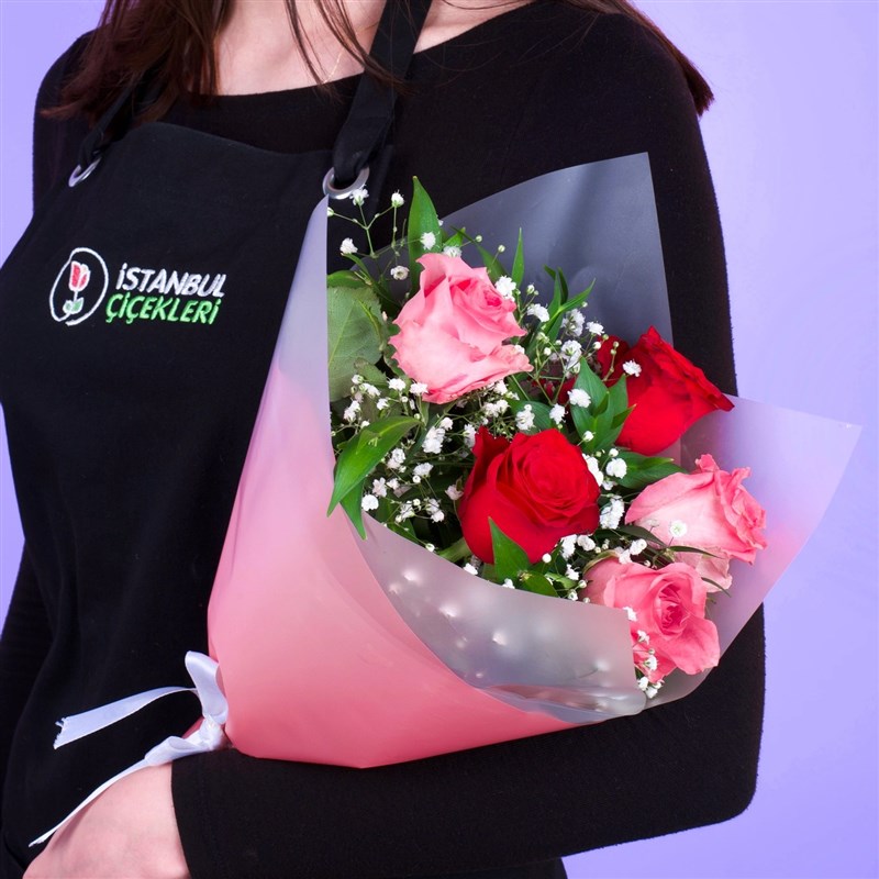 Pembe Kırmızı Gül Buketi