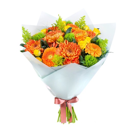 Turuncu Gerbera ve Anastasia Buketi Amber Glow