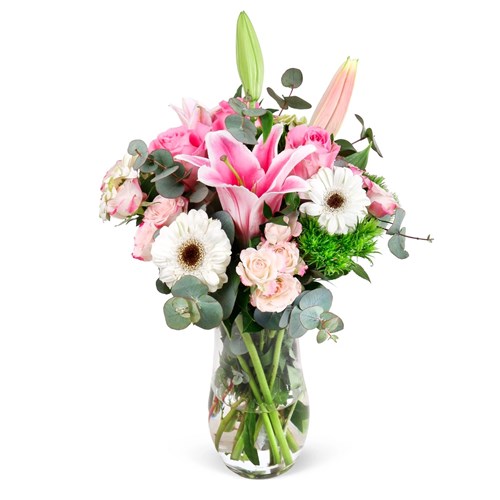 Pembe Lilyum ve Gerbera Aranjmanı Pretty Rose