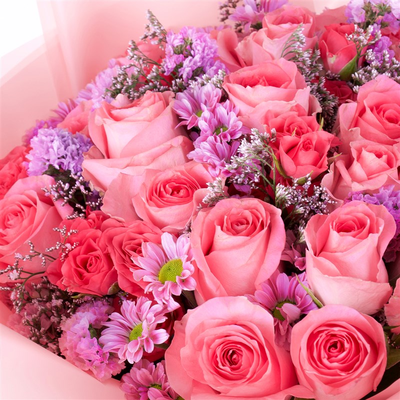 Powder Pink Premium Rose Bouquet Pink Whisper
