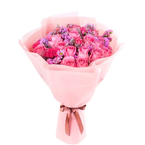 Toz Pembe Premium Gül Büketi Pink Whisper