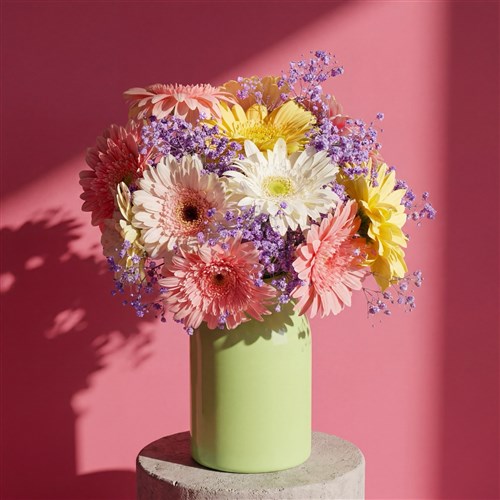 Neşeli Renkler Gerbera Aranjmanı