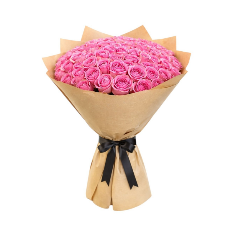 101 Adet Pembe Gül Buketi