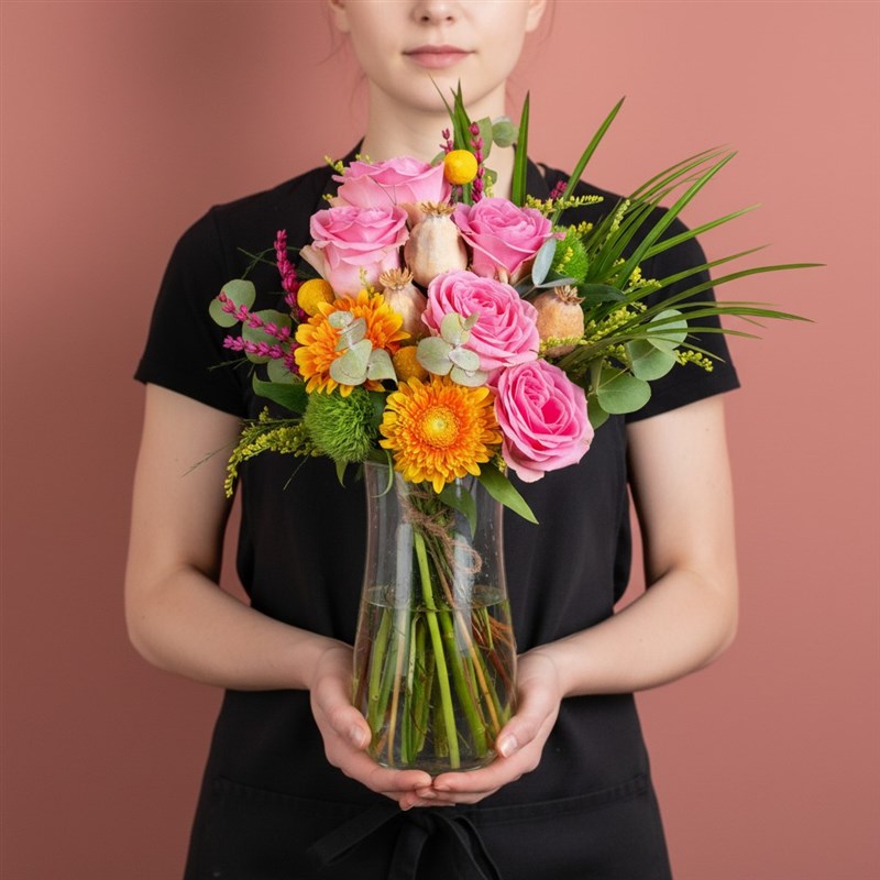 Gerbera Ve Gül Aranjmanı Kleopatra