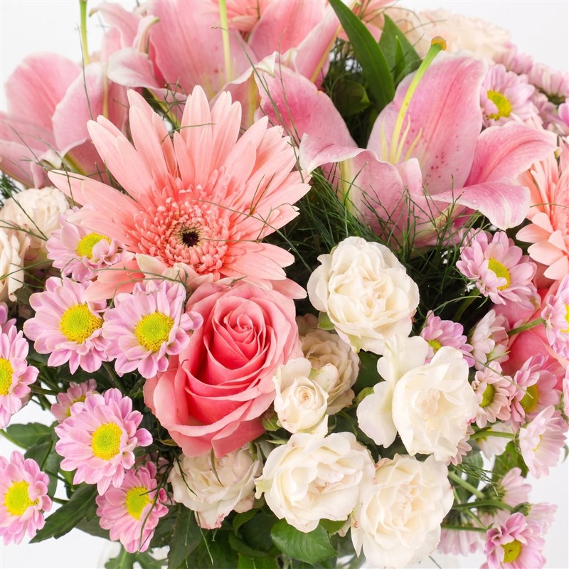 Cam Vazoda Pembe Lilyum Aranjmanı Kyoto Lily Pink