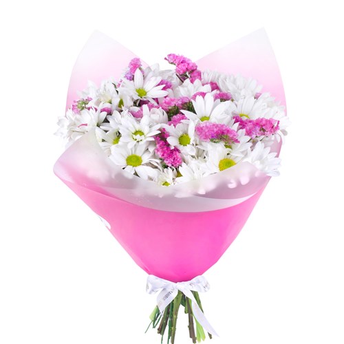Beyaz Pembe Papatya Buketi - Kuzguncuk White Pink