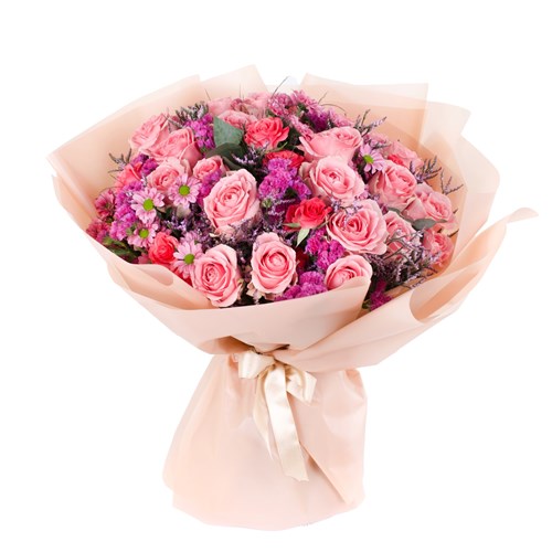 Toz Pembe Premium Gül Büketi Pink Whisper