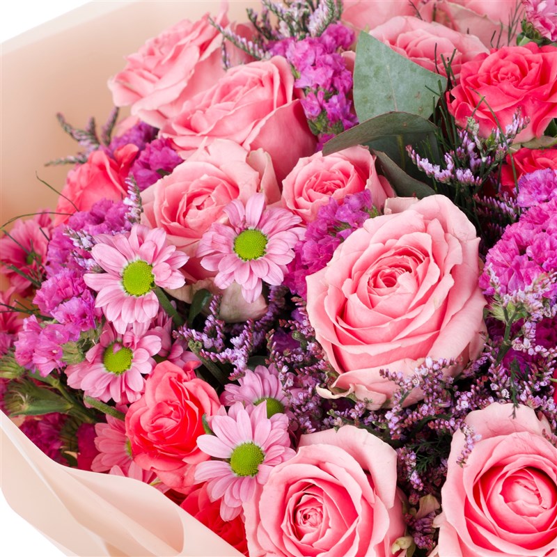 Toz Pembe Premium Gül Büketi Pink Whisper