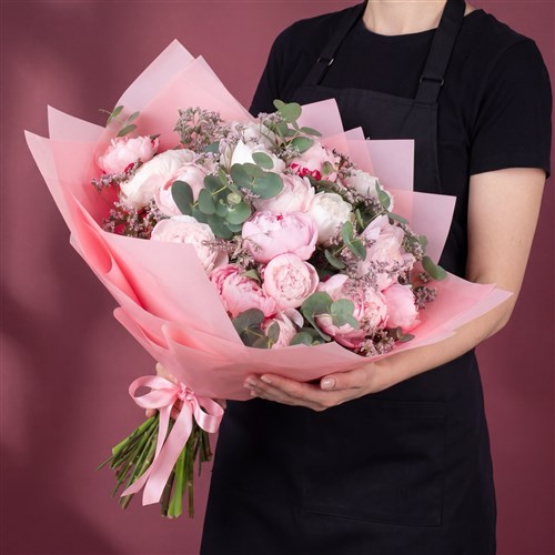 Pembe Şakayık Buketi Premium