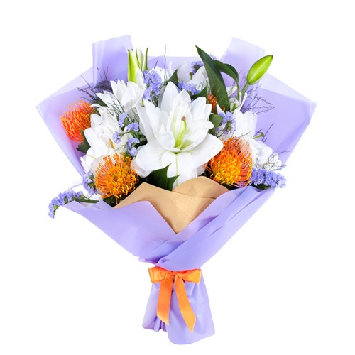 Beyaz Lilyum Luxe Bloom Buketi