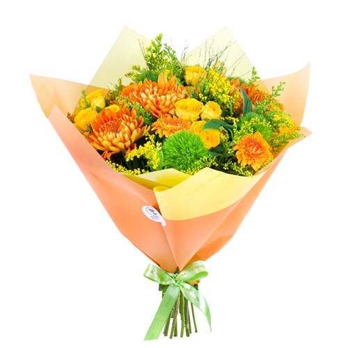 Turuncu Gerbera ve Anastasia Buketi Amber Glow
