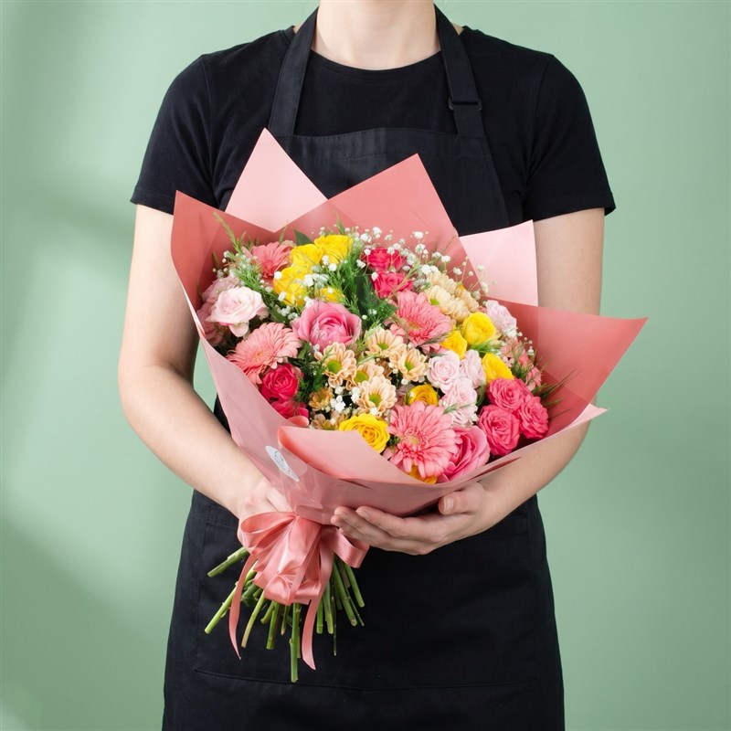 Çardak Gül ve Gerbera Buketi - Irısh Bouquet