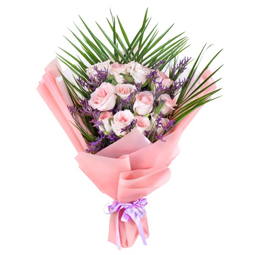Pembe Krem Gül Buketi Cutie