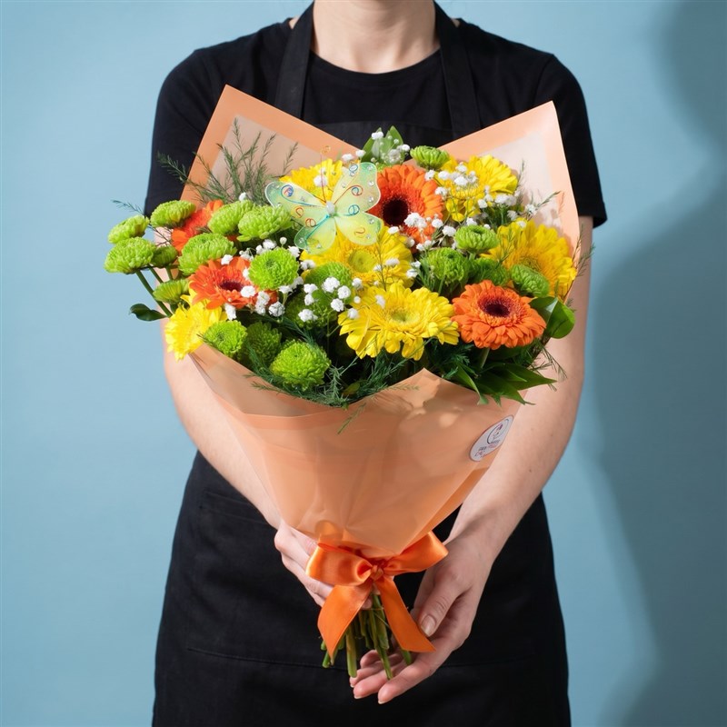 Sarı ve Turuncu Gerbera Buketi - Riva Yellow & Orange
