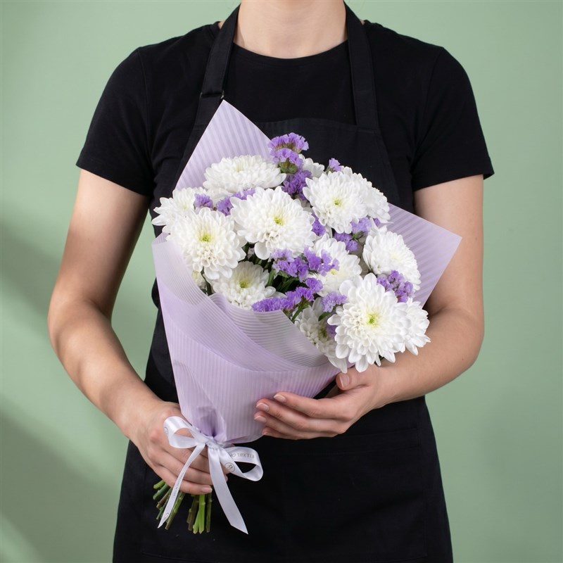 Beyaz Lila Papatya Buketi - Kuzguncuk White Lilac