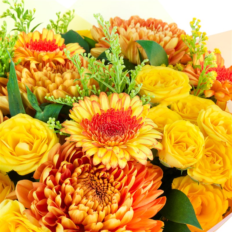 Turuncu Gerbera ve Anastasia Buketi Amber Glow