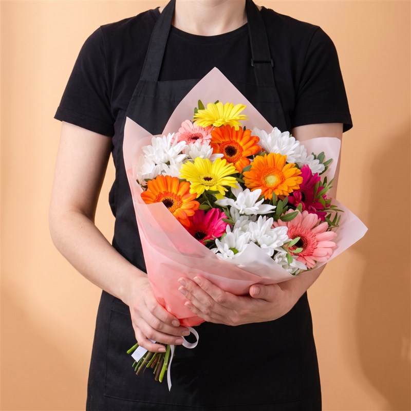 Gerbera Buketi Riva Mix Turuncu Pembe