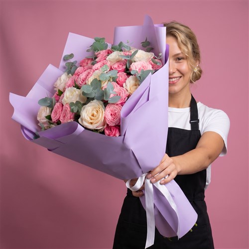 Toz Pembe Çardak Buketi Wistera Lilac