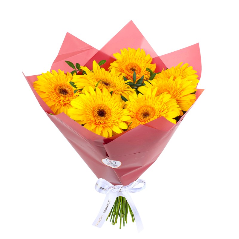 Sarı Gerbera Buketi Riva Sarı