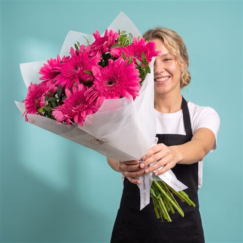 Fuşya Gerbera Buketi Riva Fuşya